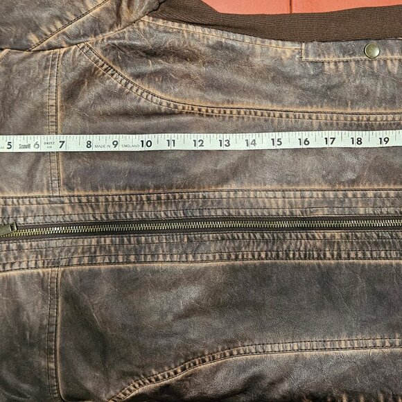 Maurices Faux Leather Moto Short Jacket Brown Size Large Zip Up Biker - Picture 15 of 16